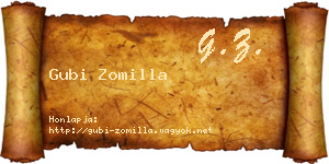 Gubi Zomilla névjegykártya